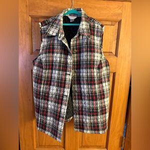 CJ Banks Red and Black Plaid Women's Vest